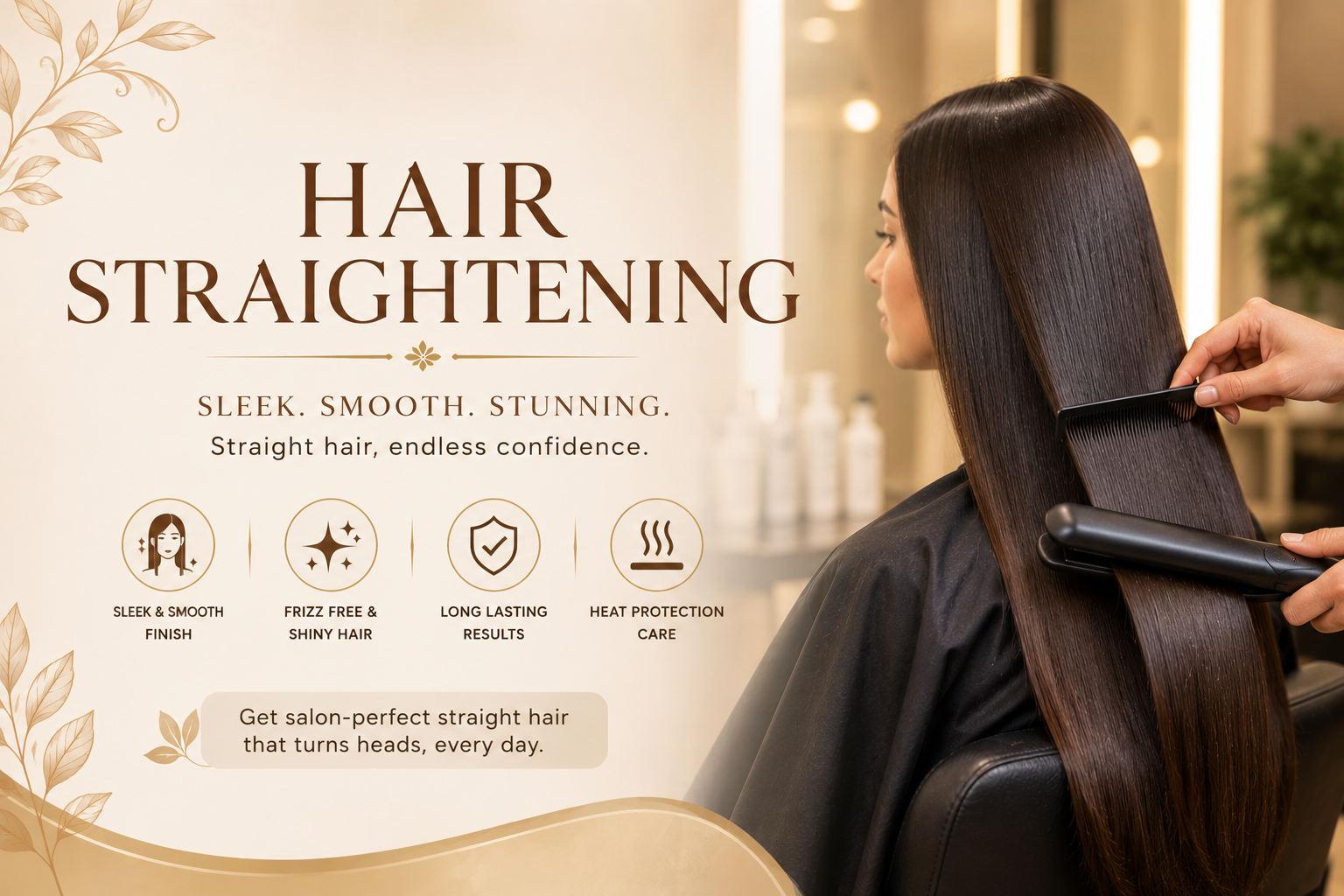 Hair Straightening: Transform Your Hair with Sleek Perfection & Professional Expertise